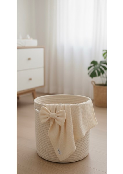 Emira Tasarım Premium Müslin Emzirme ve Puset Örtüsü 80X100 cm Fiyonklu Saf Pamuk Krem modelleri