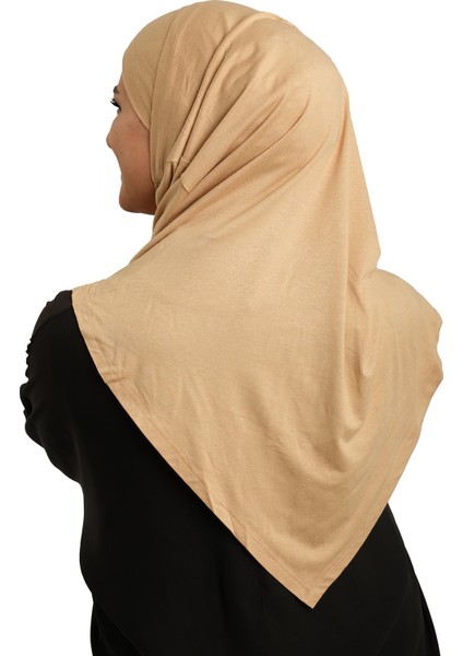 Sütlü Kahve Pratik Hazır Geçmeli Tesettür Eşarp Viskon Boneli Büyük Boy 1290BV_26 fırsatları