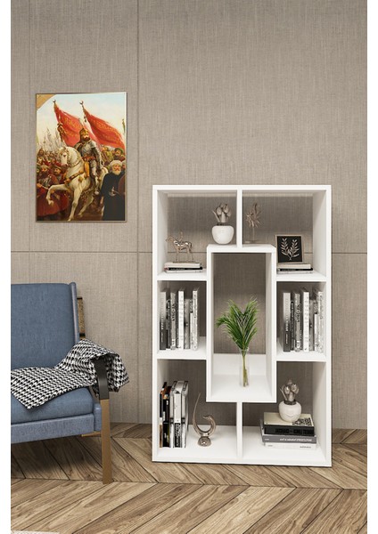 Dekoratif Kitaplık,iskandinav Kitaplık,aksesuar Köşesi,portatif Minifix Kurulum