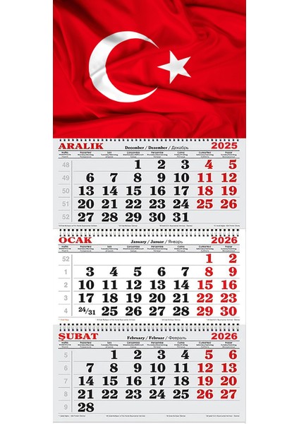 2026 Yılı Gemici Takvimi ---Türk Bayrağı