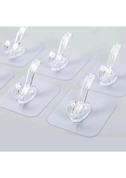 5 Adet - Tekli Kendinden Yapışkanlı Şeffaf Askılık - Güçlü Silikon Yapışkanlı - Kapı Arkası, Mutfak, Banyo Duvar fiyatları