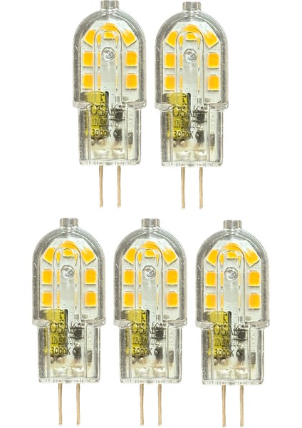 (5 adet) OSAKA 12VOLT 3W Sarı Işık (3000K) G4 Duylu LED Kapsül Ampul
