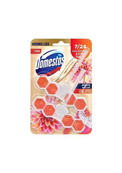 3 Adet Domestos Wc Blok Yıldız Çiçeği ve Ejder Meyvesi Lux 2x5'li
