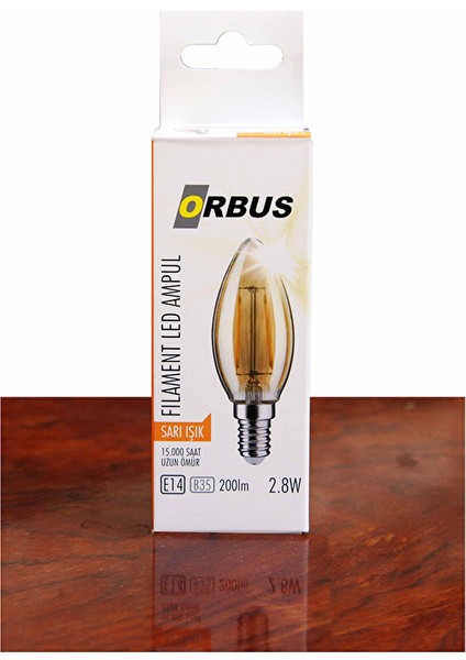 3 Adet Ampul Orbus LED Filament Mum C37 E14 3W