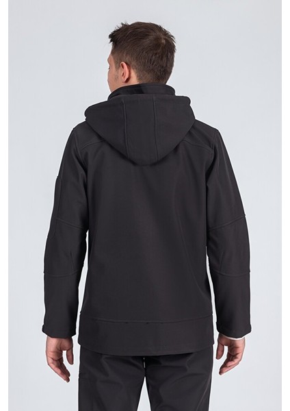 Suya Dayanıklı Slim Fit Softshell Kapüşonlu Erkek Mont