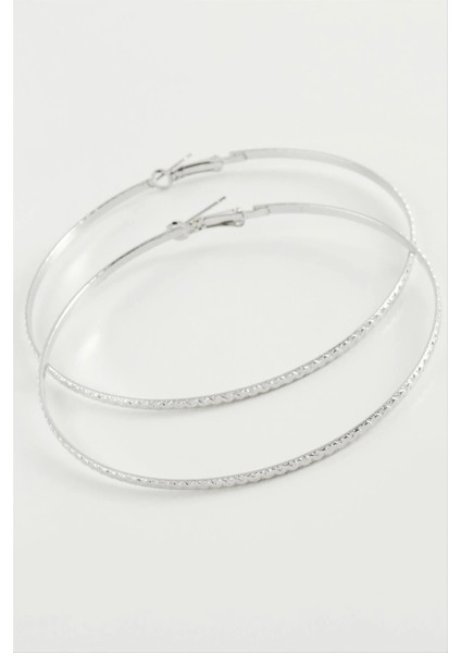 Burgulu Zikzak Metal Halka Küpe 8-9-10 cm