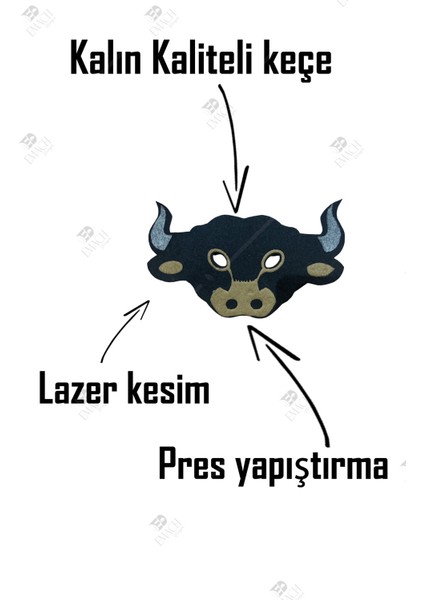 Boğa Maske Kaliteli Keçe Hayvan Figürlü Maske modelleri