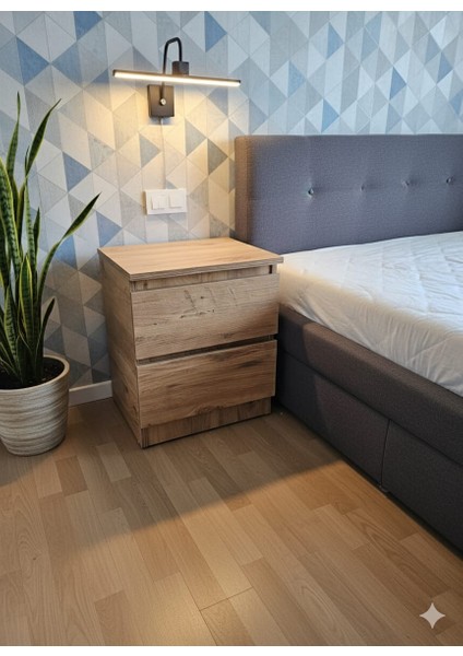 Karmen Ahşap Renk Gizli Bölmeli Komodin