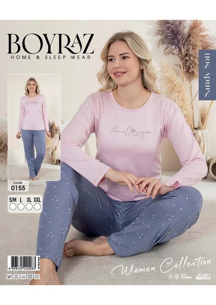 Boyraz 0155 Kadın Sandy Soft Uzun Kol Pijama Takımı
