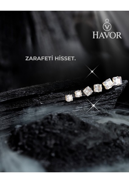 Gümüş Renk Kare Zirkon Taşlı Kadın Küpe Seti - 316L Çelik, Zarif ve Şık Tasarım modelleri