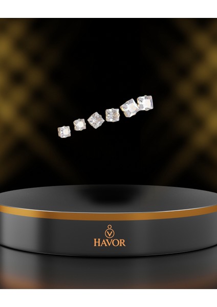 Gümüş Renk Kare Zirkon Taşlı Kadın Küpe Seti - 316L Çelik, Zarif ve Şık Tasarım indirimleri