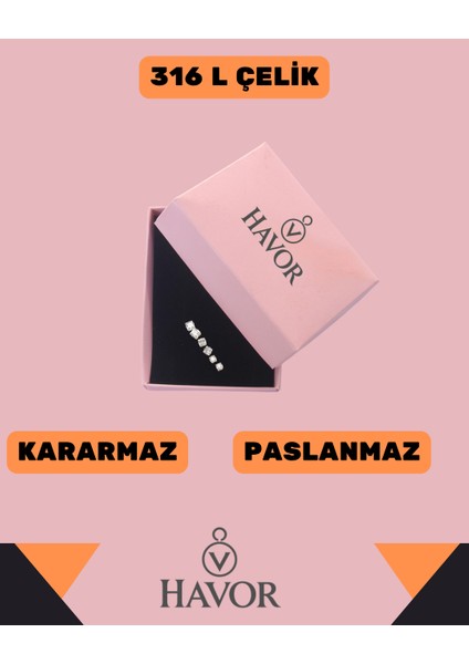 Gümüş Renk Kare Zirkon Taşlı Kadın Küpe Seti - 316L Çelik, Zarif ve Şık Tasarım