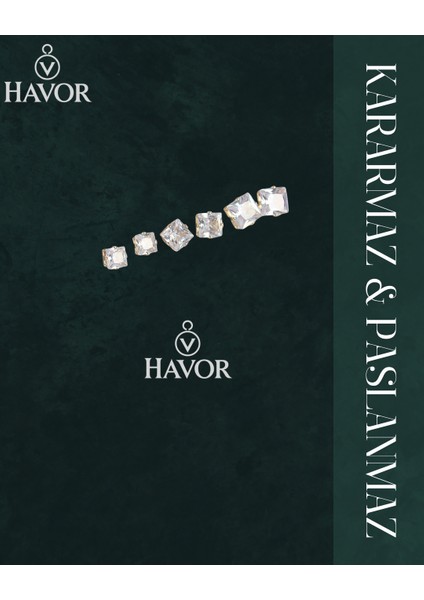 Gümüş Renk Kare Zirkon Taşlı Kadın Küpe Seti - 316L Çelik, Zarif ve Şık Tasarım