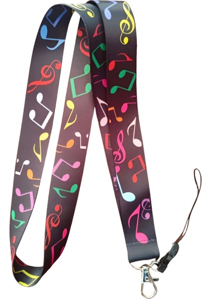 Nota 2 Desenli Boyun Askı Ipi ve Telefon Askısı + Kartlık