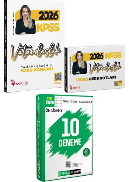 2026 Kpss Vatandaşlık Çözümlü Soru Bankası ve Video Ders Notları - 2026 Kpss Ön Lisans Çözümlü 10 Deneme