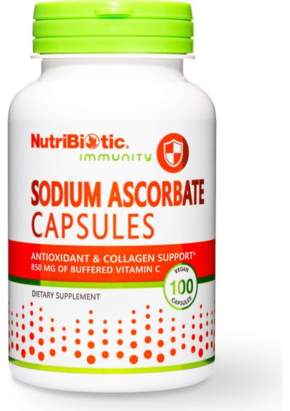 Immunity Sodium Ascorbate Sodyum Askorbat Premium C Vitamini 100 Vegan Caps