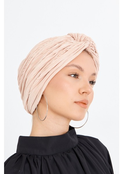 Pudra Çapraz Büzgülü Tesettür Bone Fukuro Piliseli 2512_06 fiyatları