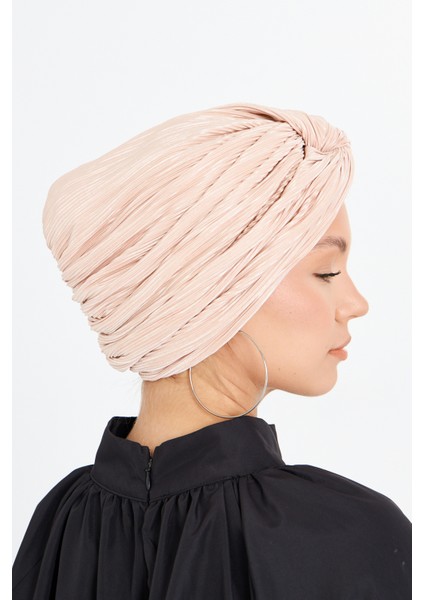 Pudra Çapraz Büzgülü Tesettür Bone Fukuro Piliseli 2512_06 fırsatları