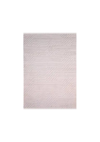 Vinaros Modern Bej Viskon ve Akrilik Pamuk Tabanlı Makine Halısı