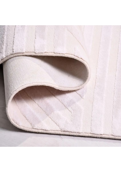 Vinaros Modern Bej Viskon ve Akrilik Pamuk Tabanlı Makine Halısı fırsatları