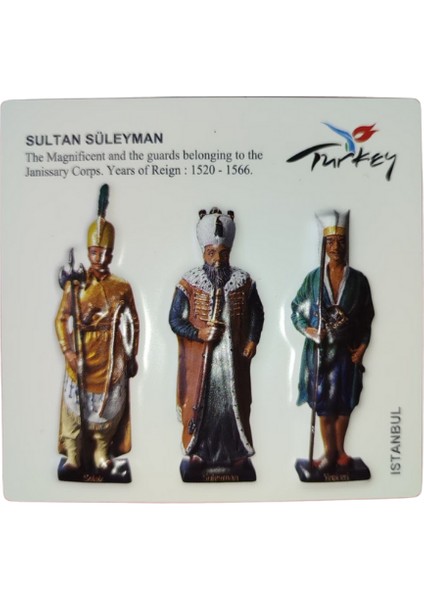 Kabartmalı 3 Boyutlu Sultan Süleyman Temalı Buzdolabı Magneti