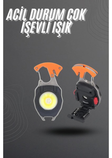 El Feneri LED Anahtarlık Çok Fonksiyonlu Mini Çakmak Özellikli