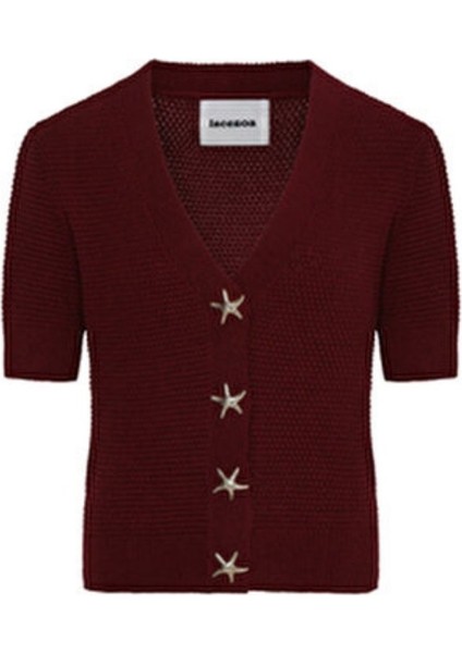 Yıldız Düğmeli V Yaka Hırka