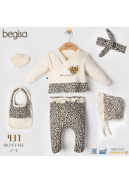 Begisa 5'li Set Leoparlı Hastane Çıkışı %100 Pamuk
