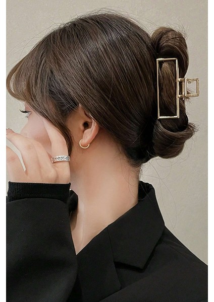 Kadın Gold Metal Büyük Boy Premium Ithal Mandal Toka