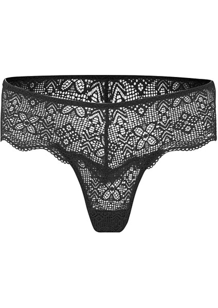 Anna 2735 Dantelli Dekolte Dolgulu Push-Up Sütyen ve Külot Takımı- Siyah