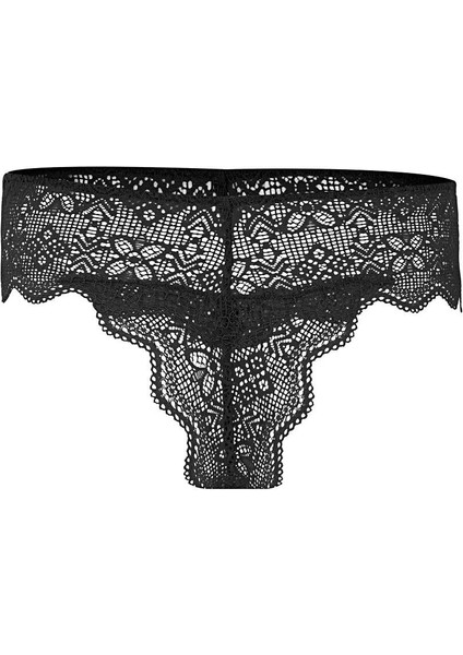 Anna 2735 Dantelli Dekolte Dolgulu Push-Up Sütyen ve Külot Takımı- Siyah