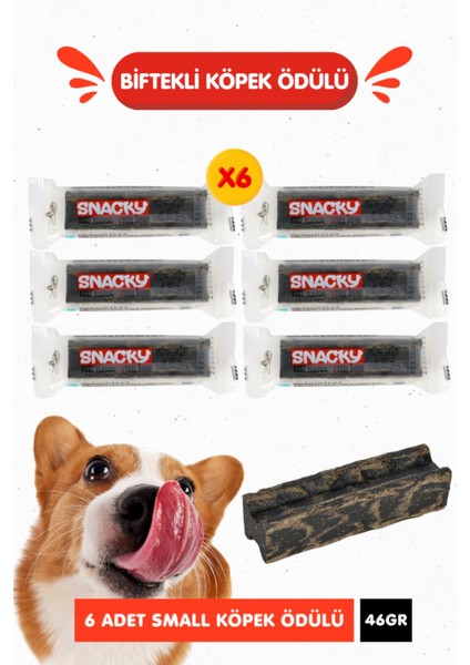 6 Adet %100 Doğal Biftekli Sığır Etli Köpek Eğitim Ödülü - 6 x 46GR