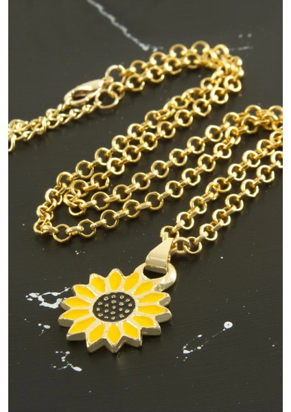 Ayçiçeği Mineli Kutulu Kolye fiyatları