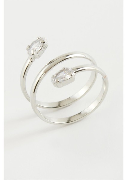 Oval Zirkon Taşlı Yüzük