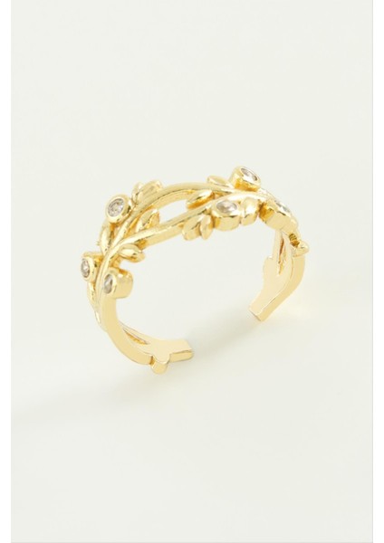 Ağaç Taşlı Metal Yüzük