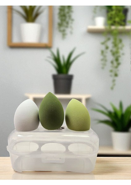 Kutulu 3’lü Makyaj Süngeri + Profesyonel Makyaj Fırçası Seti – Fondöten, Kapatıcı ve Allık Için Beauty Blender Seti