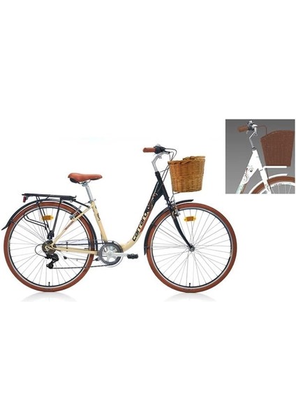 Julıana Kadın Şehir Bisikleti 430H V 28 Jant 7 Vites Beyaz Turkuaz Kahverengi