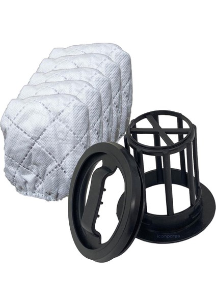 Fantom Uyumlu Magic P 3000 Süpürge Filtresi Kafesi ve 5’li Toz Torbası