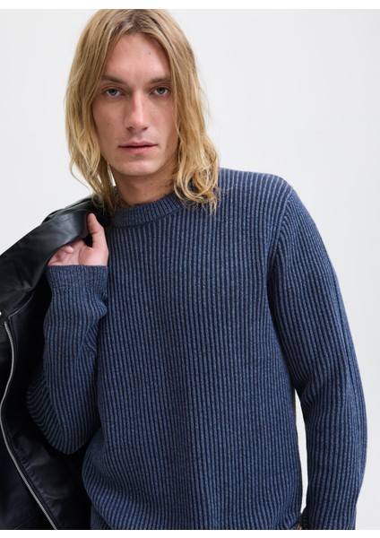 Bisiklet Yaka Normal Lacivert Erkek Kazak 12278816_JJEDOVER Knıt Crew Neck Sn fiyatları