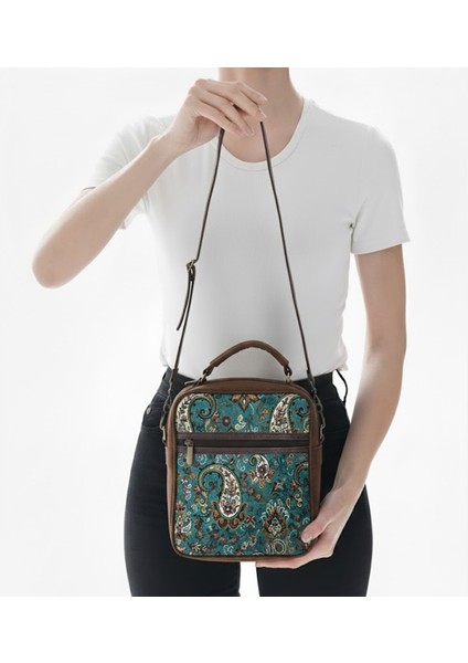 Iran Işi El Yapımı Etnik Desenli Süet Kahve Bohem Askılı Omuz Çantası fiyatları