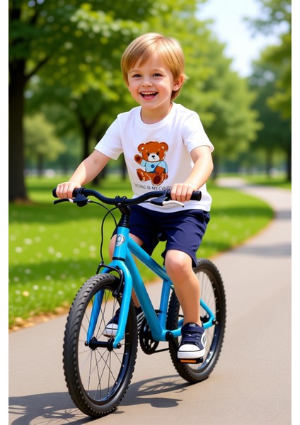 Erkek Bebek Pamuklu Ayıcık Baskılı Örme Kısa Kollu Takım Kaliteli Şık Rahat Günlük fırsatları