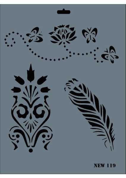 Rich New Seri N-119 Stencil 35X25 cm