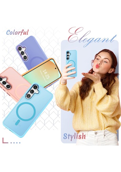 Samsung Galaxy A26 Uyumlu Ekran Koruyuculu Kılıf Magsafe Sarj Destekli Kamera Çıkıntılı Mat Kapak