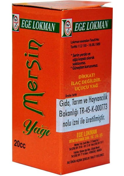 Mersin Yağı 20 cc fiyatları