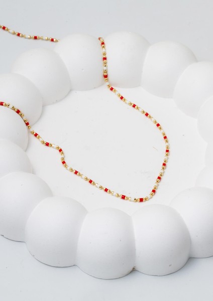 Kırmızı Mineli 14 Ayar Altın Zincir Kolye modelleri