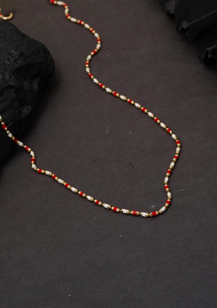 Kırmızı Mineli 14 Ayar Altın Zincir Kolye fırsatları