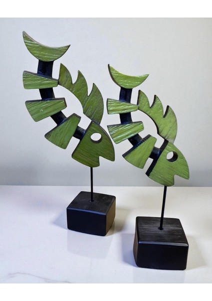 Ikili Balık Kılçığı Yeşil Dekor