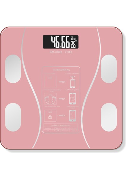Pembe Renk Bluetooth Özellikli Akıllı Tartı