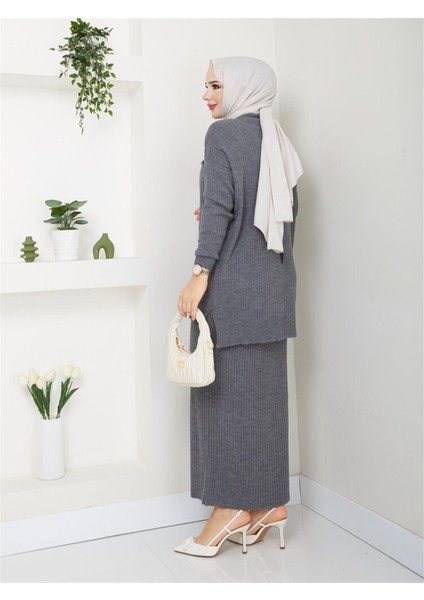 3402 Tek Cepli Fitilli Etekli Triko Takım modelleri