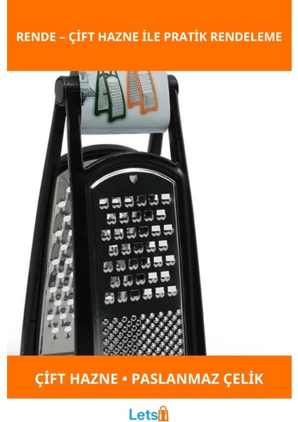 Çift Taraflı Paslanmaz Çelik Hazneli Rende ile Pratik Mutfak Ihtiyaçlarınızı Karşılayın